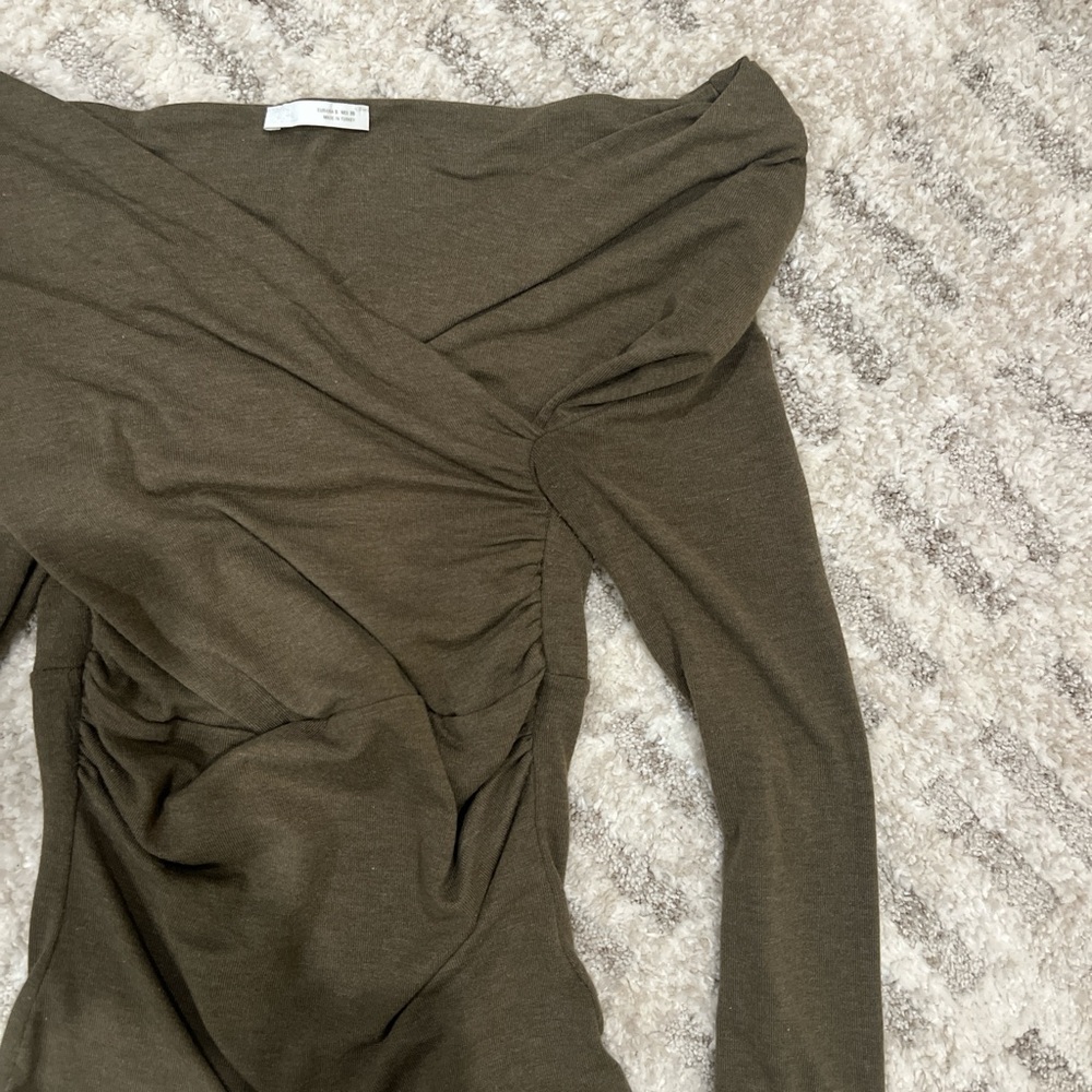 Zara Olive Long Sleeve Top